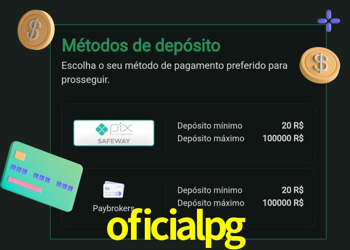 O cassino oficialpg oferece uma grande variedade de métodos de pagamento